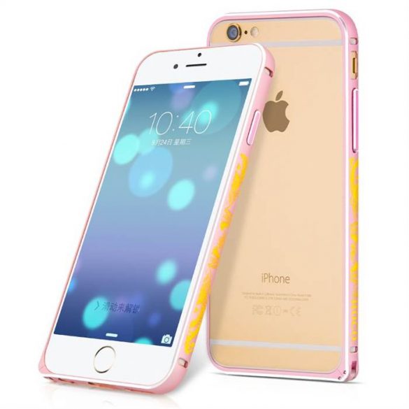 Apple iPhone 6 HOCO Good Fortune Series Bumper din aluminiu - roz