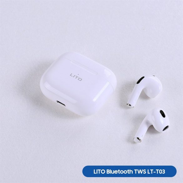 Lito T03 TWS Căști Bluetooth 6.1 - alb