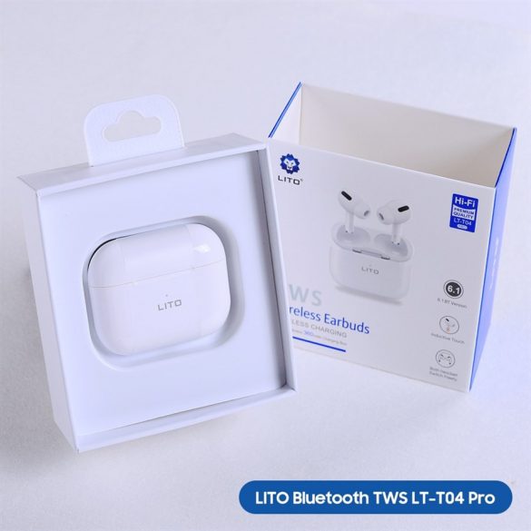 Căști Lito T04 Pro TWS Bluetooth 6.1 - alb