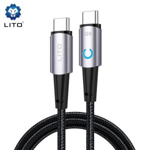 Lito LD10 Metal Data PD 60W USB Type-C 1M cablu de date - negru