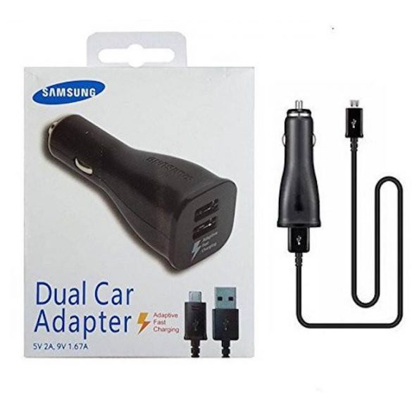 Adaptor pentru încărcător auto adaptiv Samsung EP-LN920UBEGWW 15W 1XUSB + cablu de date micro USB - negru