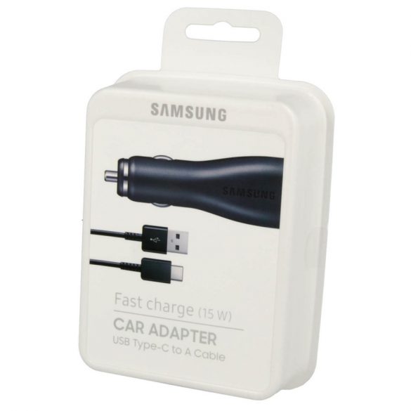 Samsung EP-LN915CBEGWW 15W Adaptor pentru încărcător auto adaptiv + cablu de date USB Type-C - Negru