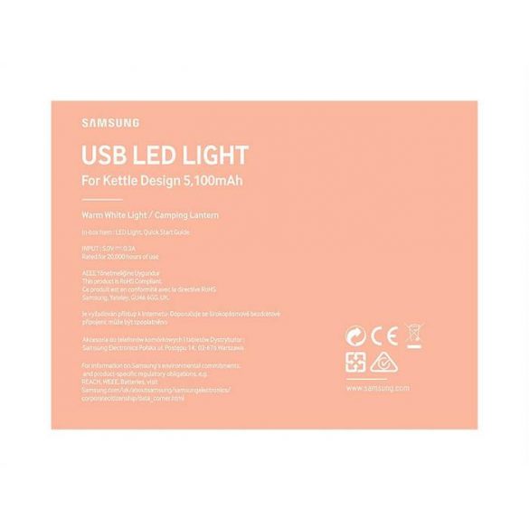 Samsung ET-LA510BREGWW USB LED lampă pentru cap - roz