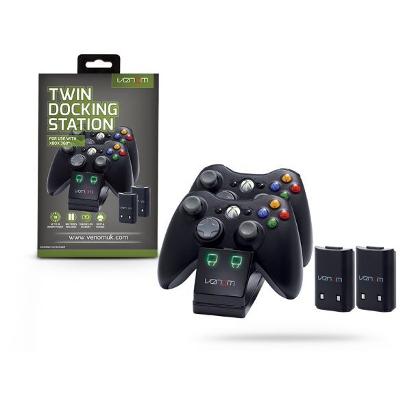 Venom VS2891 Xbox 360 negru stație de încărcare dublă + baterie 2pcs